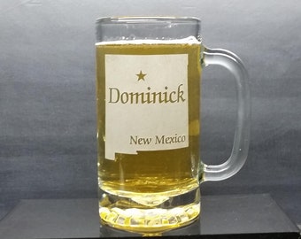 Engraved New Mexico Beer Mug: Personalized Home State Gift
