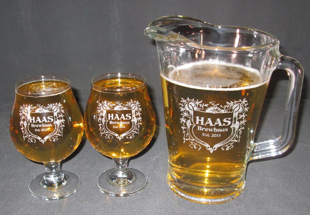 Personalized Beer Goblet and Pitcher Set: Custom Engraved Gift - Etsy