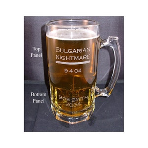 Personalized Engraved Super Beer Mug custom 1 liter