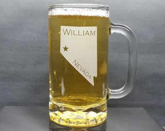 Personalized Nevada Beer Mug: Engraved State Home Gift