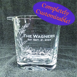 Engraved Crystal Ice Bucket, Personalized Logo, Wedding Gift, Award