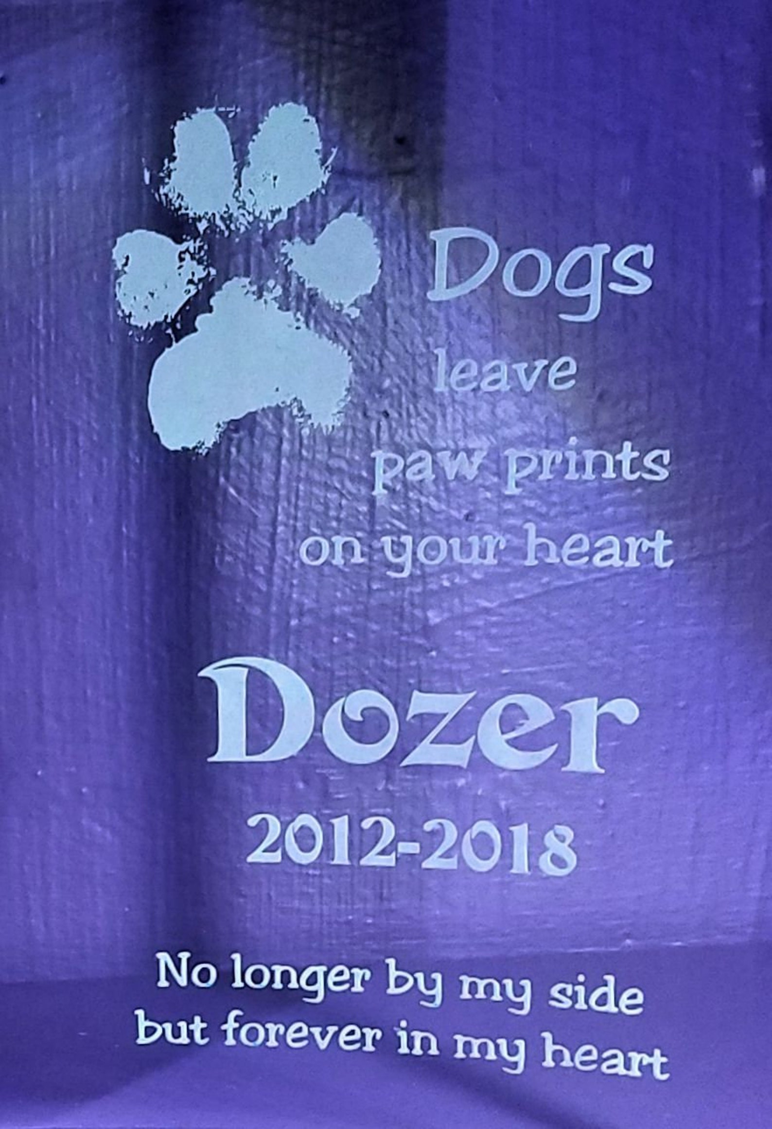 Personalized 5x7 Dog Memorial Frame With Your Dogs Paw Print Etsy