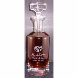 Personalized Whiskey Decanter, Engraved Whiskey Decanter, Crystal Whiskey Decanter, Personalized Liquor Bottle, Wellington, Spirits Bottle