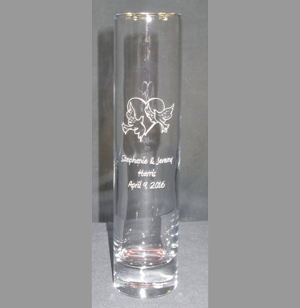 Clear Bud Vase Personalized Engraved Bud Vase Wedding Bud Etsy