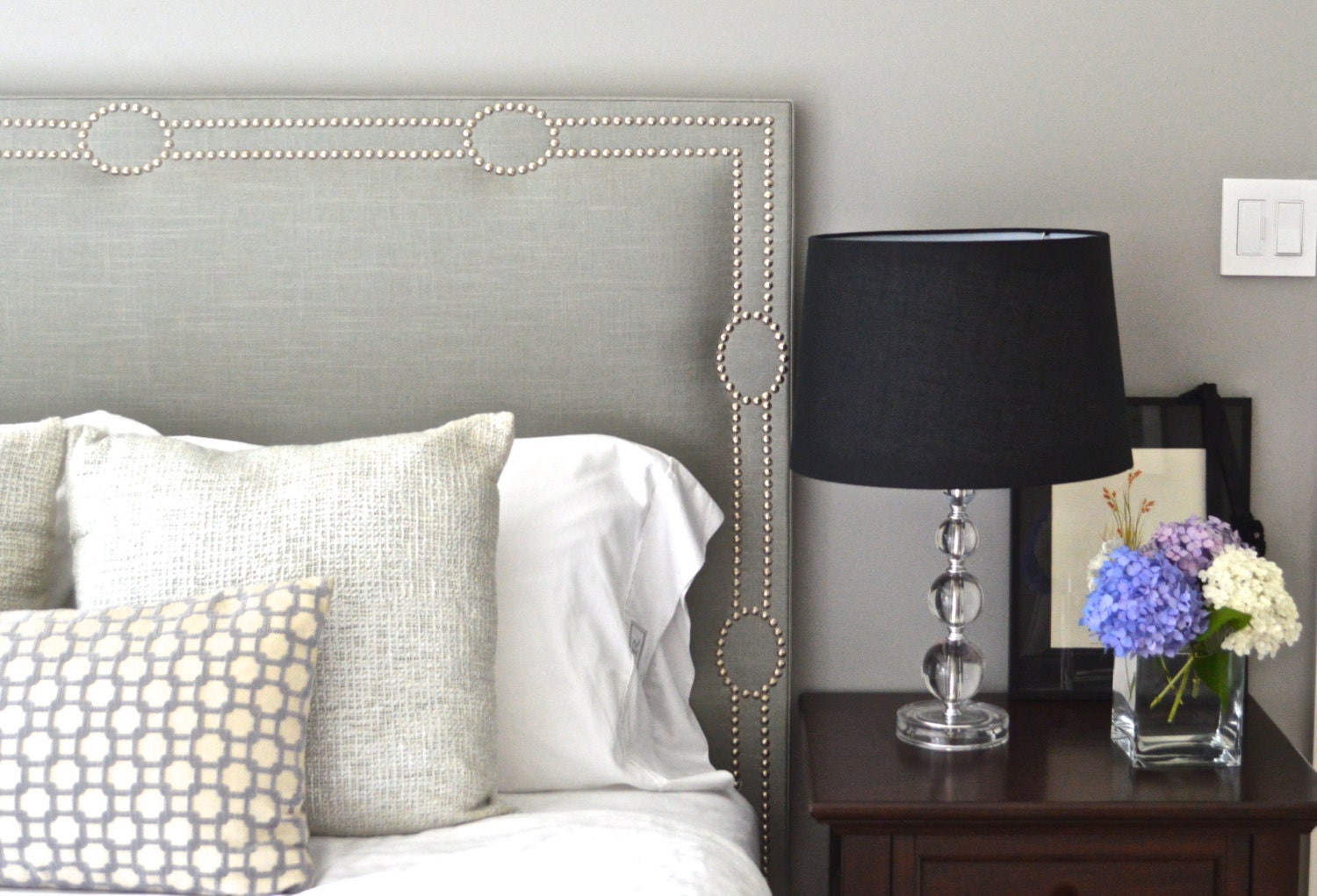 Upholstered Headboard King Queen Full Twin Size Oxford Etsy