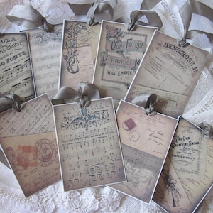 Vintage Style VINTAGE Sheet Music Tags Carte Postale Sepia 9
