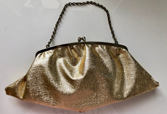 Vintage 1960’s Gold Lame’ Evening Bag - image 1