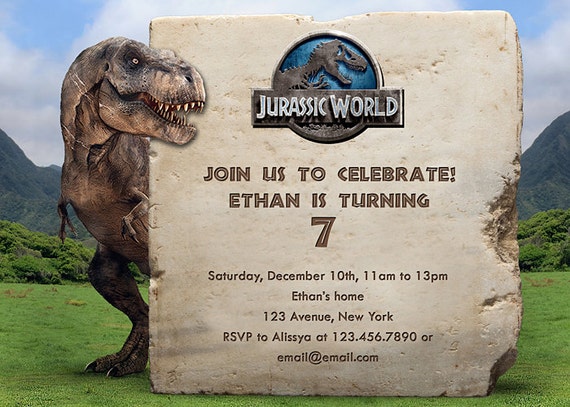 Jurassic World Jurassic Birthday Jurassic Invitation Birthday Party Invitation