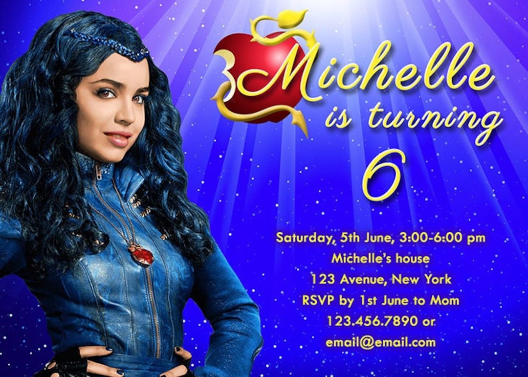 Descendants Evie Invitation, Descendants Birthday Invitation, Descendants Invitations, Descendants Party Invitation, Printable, DIY - Etsy descendants-evie-invitation-descendants-birthday-invitation-descendants-invitations-descendants-party-invitation-printable-diy-etsy