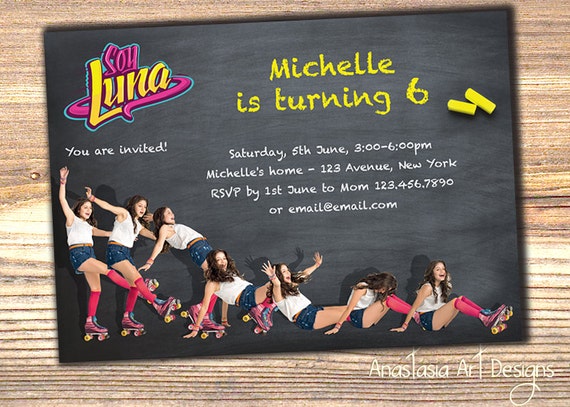 Soy Luna Invitation Soy Luna Birthday Invitation Disney Soy Etsy