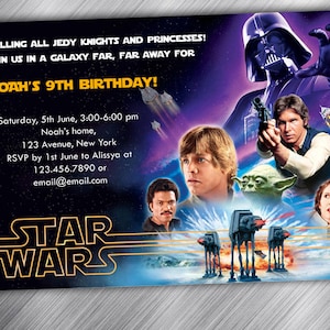 Star Wars Party Invitation, Birthday Party Invitation