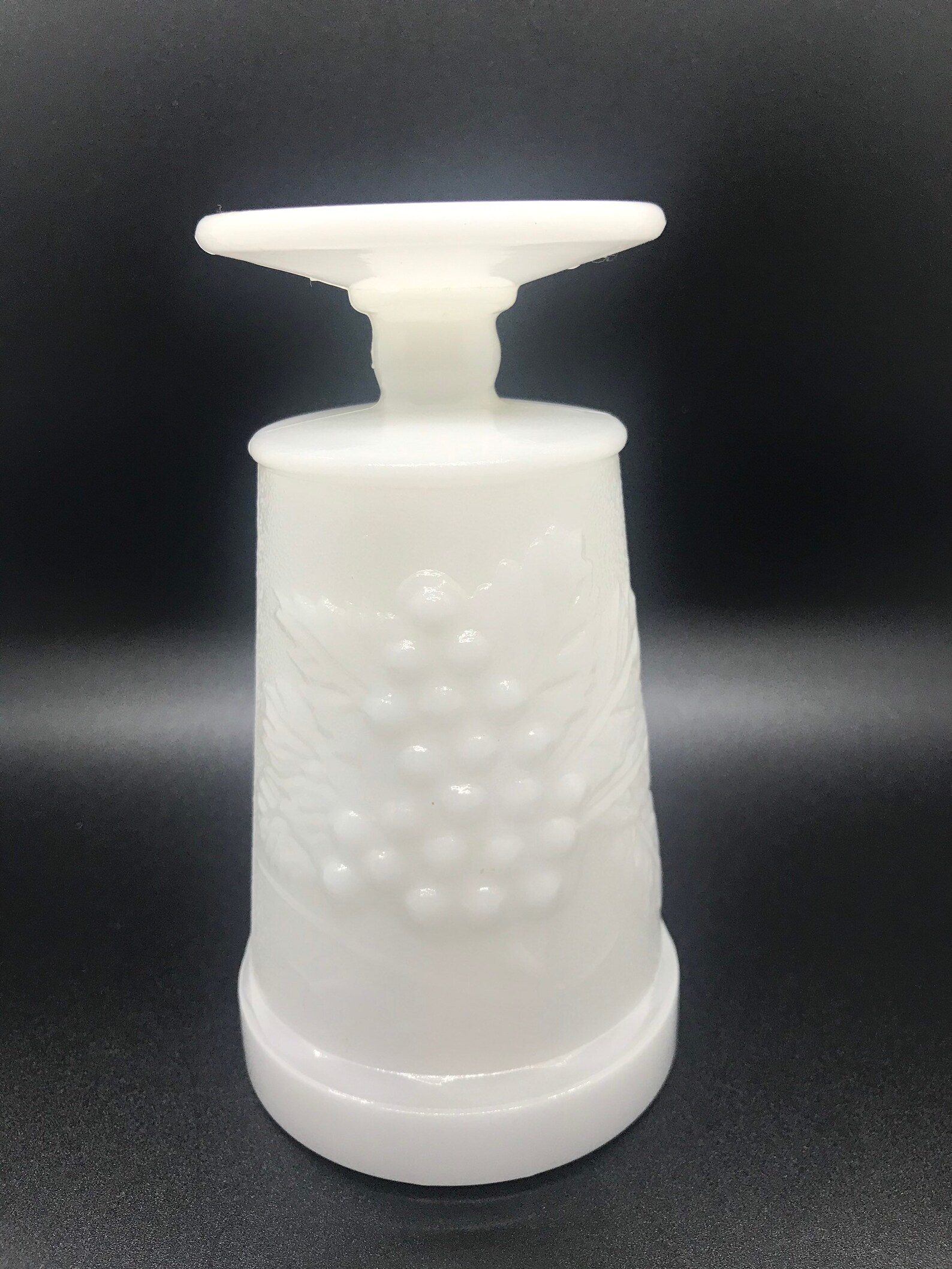 Vintage Milk Glass Goblet with Grapes. Etsy