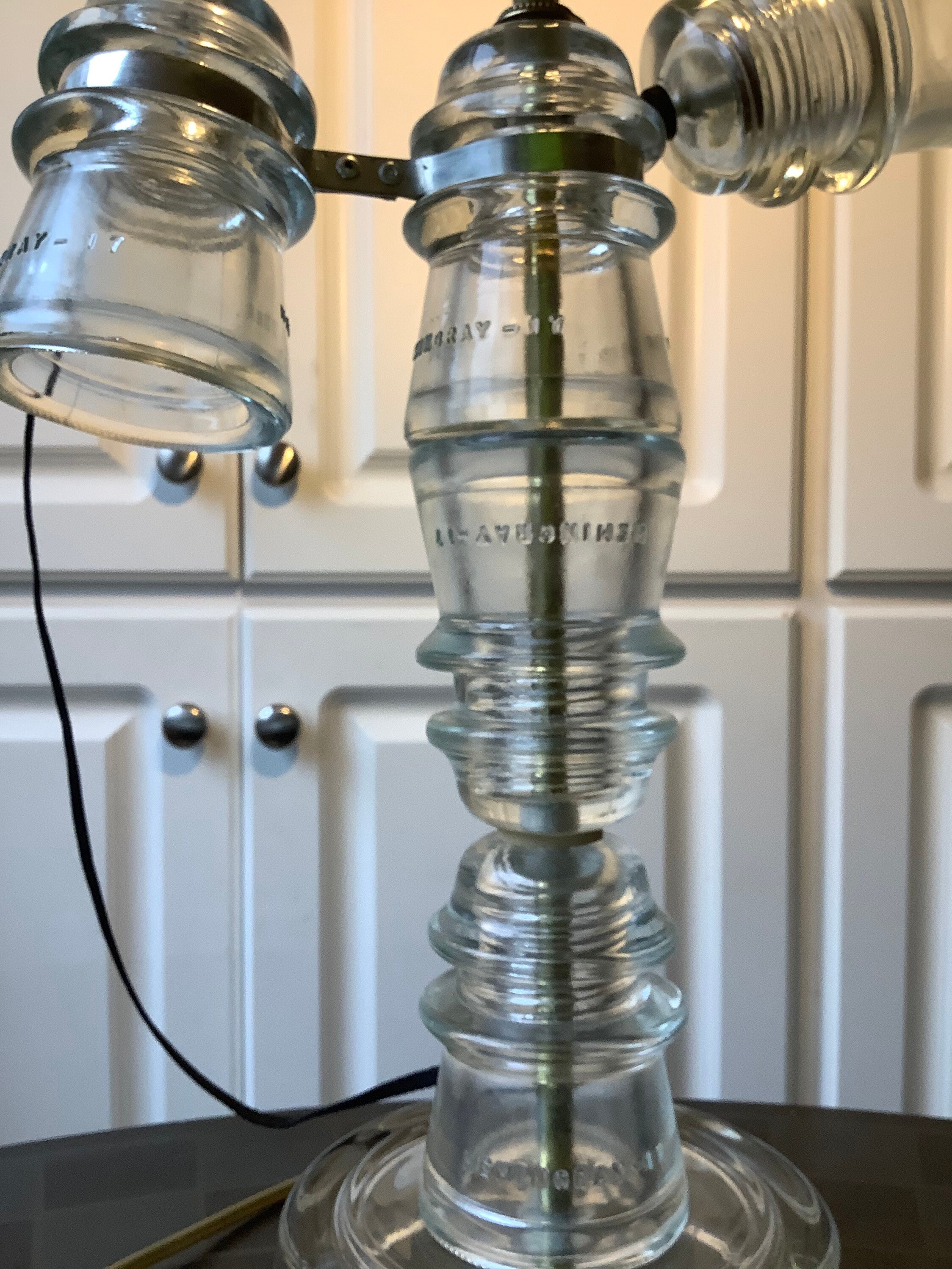 Vintage Glass Insulator Lamp Etsy