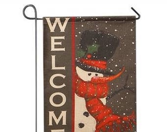 Christmas Snowman Garden Flag Outdoor Christmas Flag Christmas Winter Snowflake Holiday Garden Flag Christmas Flag