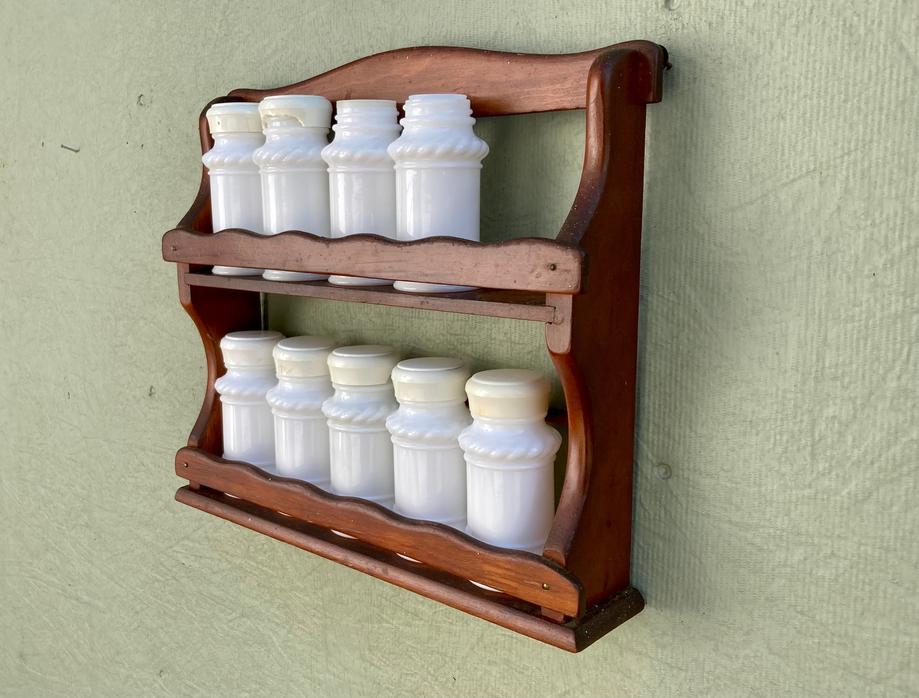 Wood Wall Mount Spice Rack Organizer - Heirloom Products®