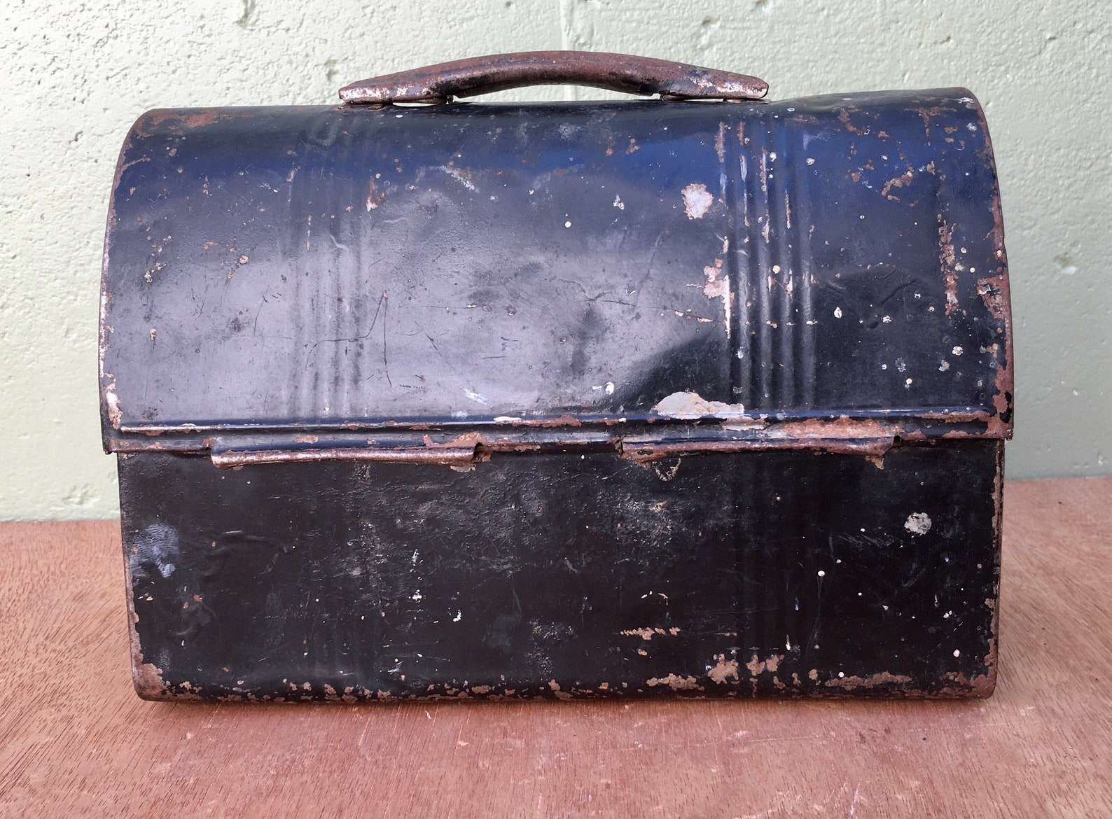 Antique Lunch Box Hand Painted OOAK Industrial Urban Art Etsy