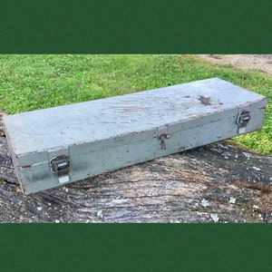 Antique Steel Lockbox: Rustic Gray Metal Toolbox - Vintage Industrial Tote