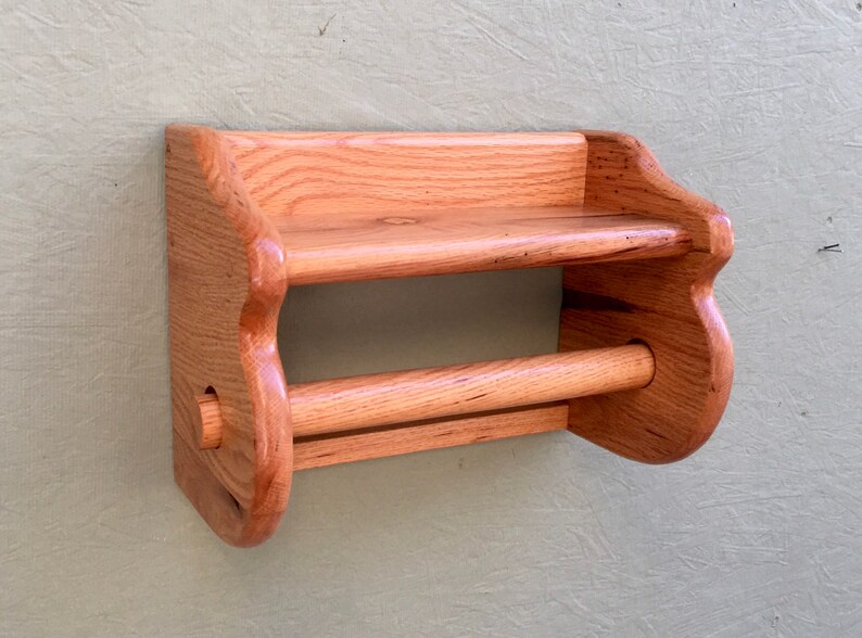 FREE US SHIPPING Handcrafted Solid Oak Kitchen Shelf Paper Etsy