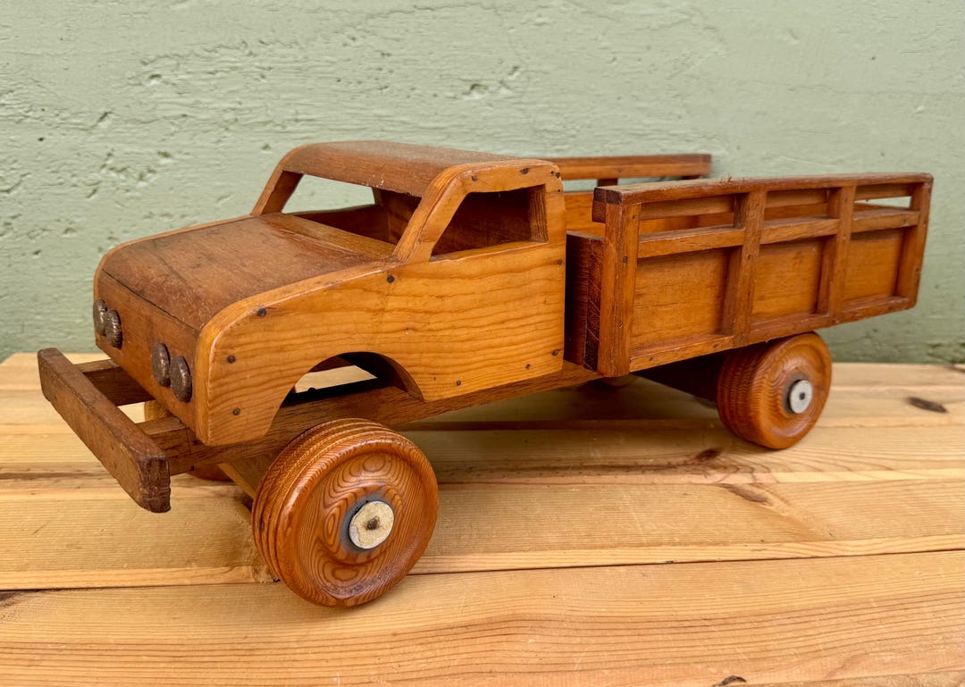 Rustic Toy Vintage Handmade Wooden Toy Truck: Rustic Farmhouse Decor - Etsy