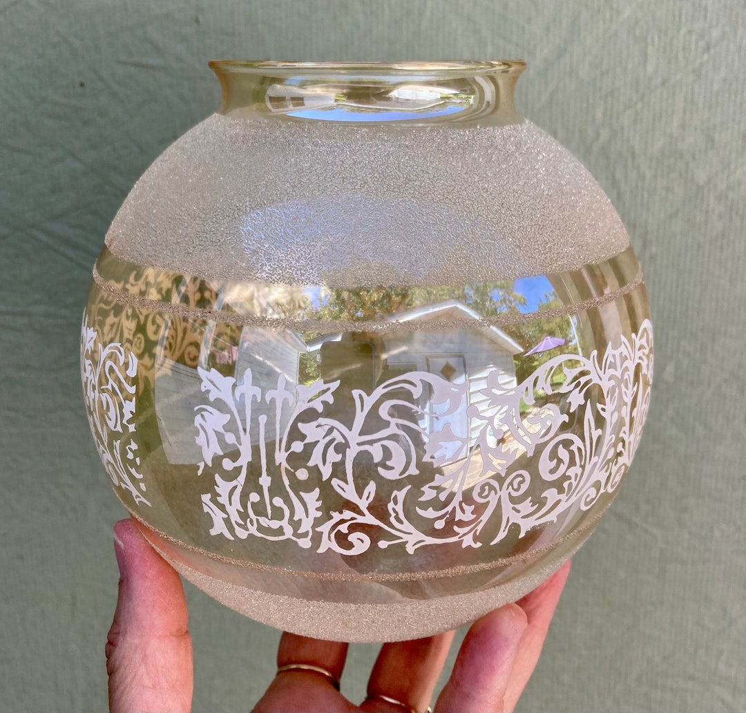 Vintage Clear Round Glass Replacement Globe Mid Century Etsy