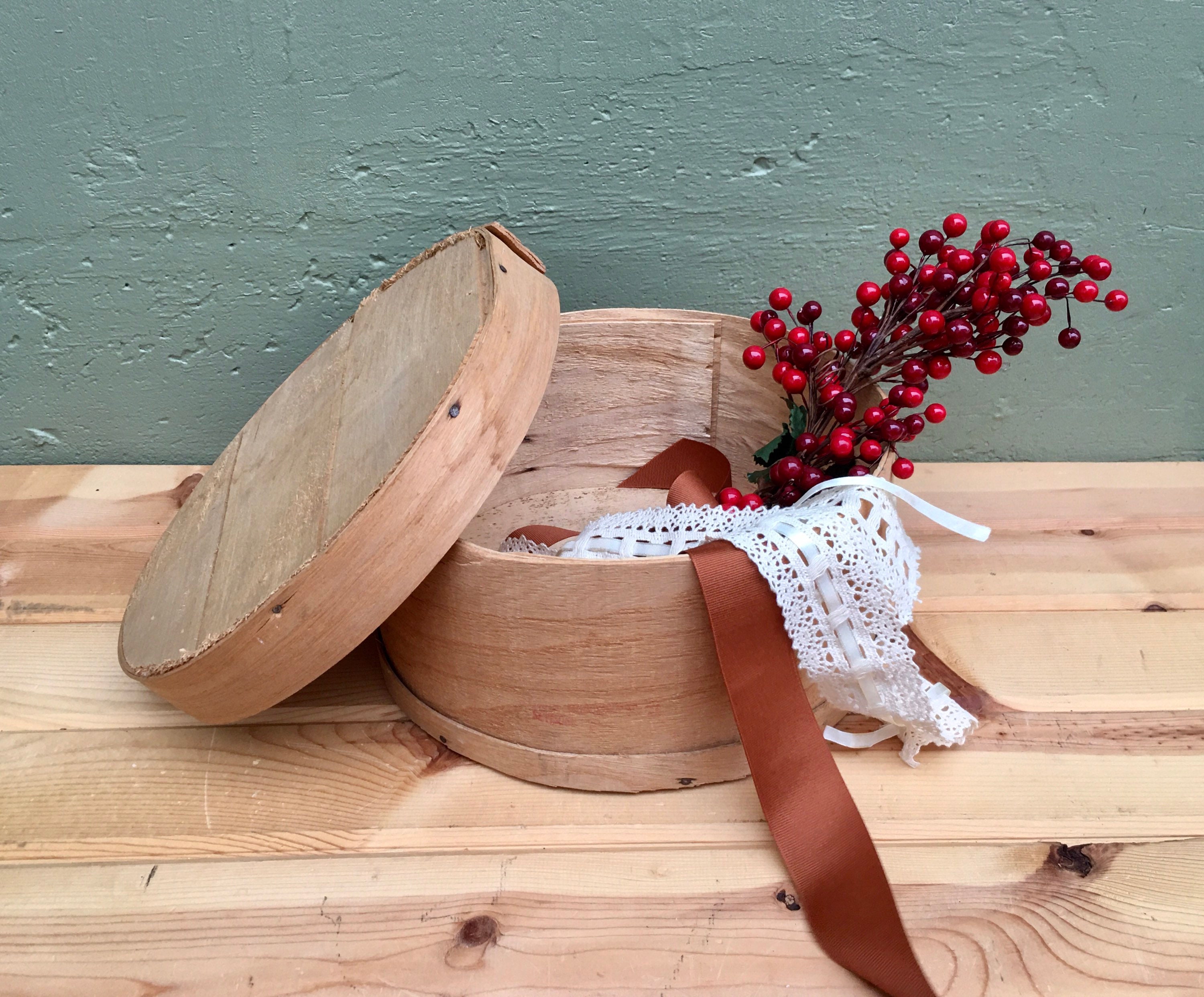 Rustic Industrial Bent Wood Cheese Barrel With Lid Vintage Etsy