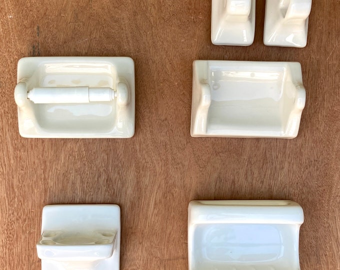 Vintage Porcelain Bathroom Accessories Antique Ceramic Soap Dish Towel