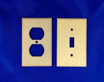 Vintage Hammered Metal Light Switch/Outlet Covers – New Old Stock, Set of 5