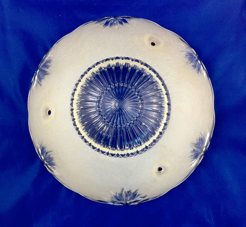 Antique Clear And Frosted Starburst Pattern Glass Replacement Etsy