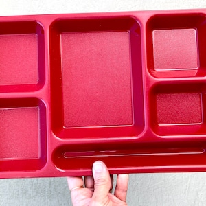 Vintage Plastic Trays — Cafeteria/Institutional Serving Dish — Rectangular Divided Lunch Plate