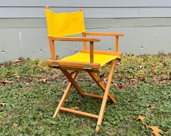 Vintage Directors Chair — Yellow Deck Camp Furniture — Folding Chair