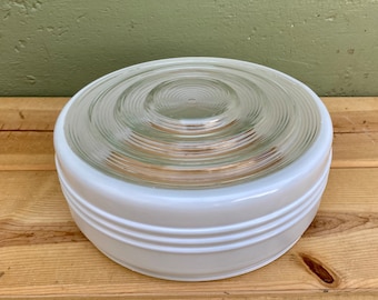 Antique Light Fixture Cover — Vintage Kitchen Ceiling Light Shade — Mid Century Retro Replacement Globe