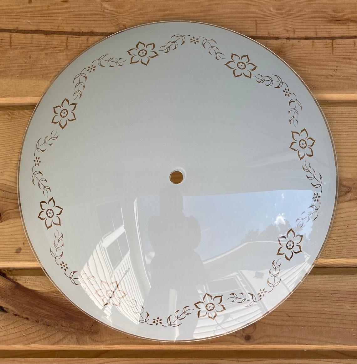 Ceiling Light Fixture Cover Vintage Round 13 Inch Floral Etsy