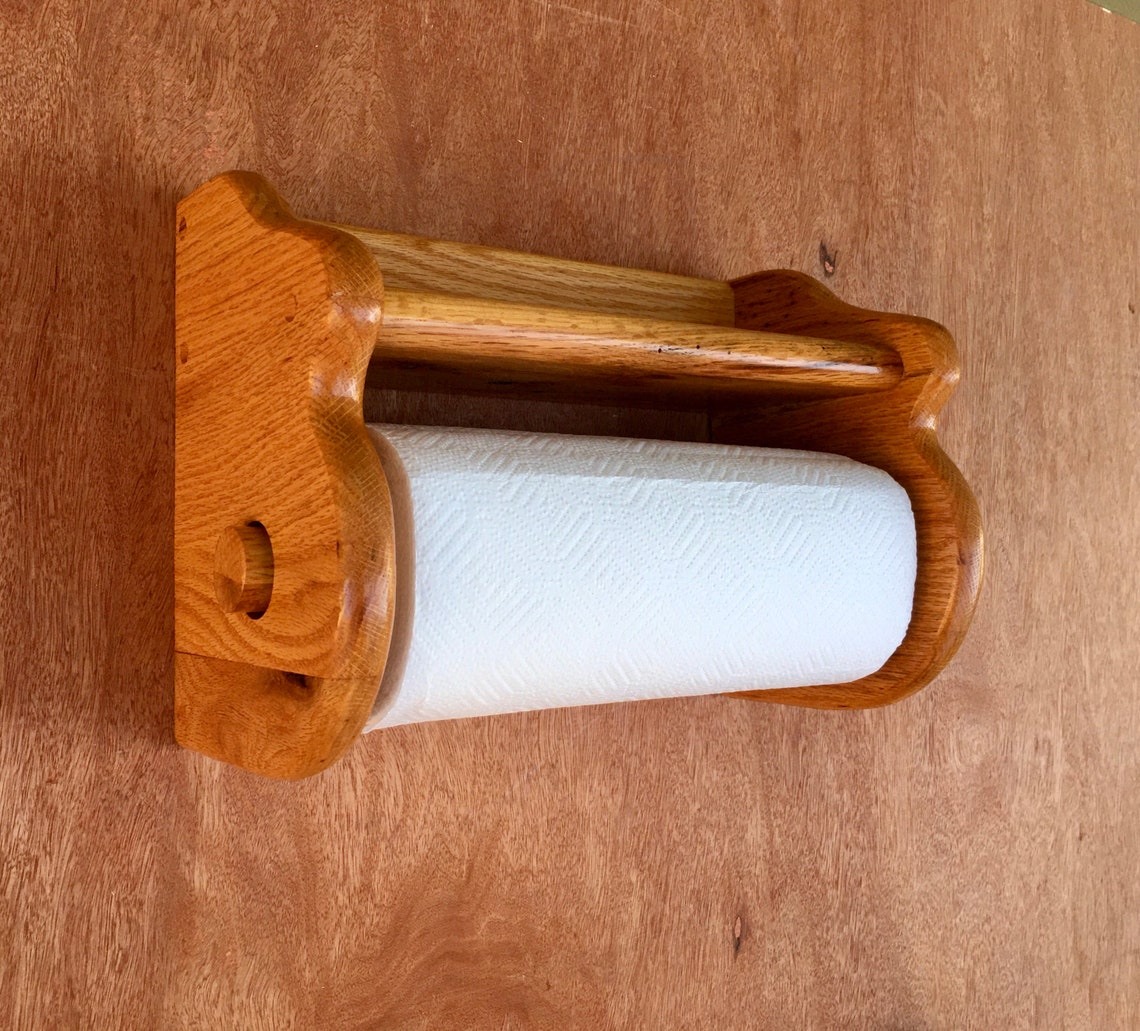 FREE US SHIPPING Handcrafted Solid Oak Kitchen Shelf Paper Etsy