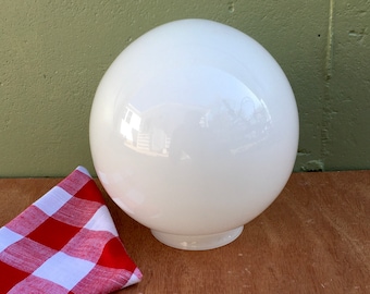 Vintage White Glass Replacement Globe – 8 Inch Round Light Fixture Cover — DIY Art Lamp Supply