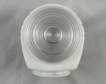 Vintage White Glass Light Fixture Cover: Mid-Century Sconce Shade