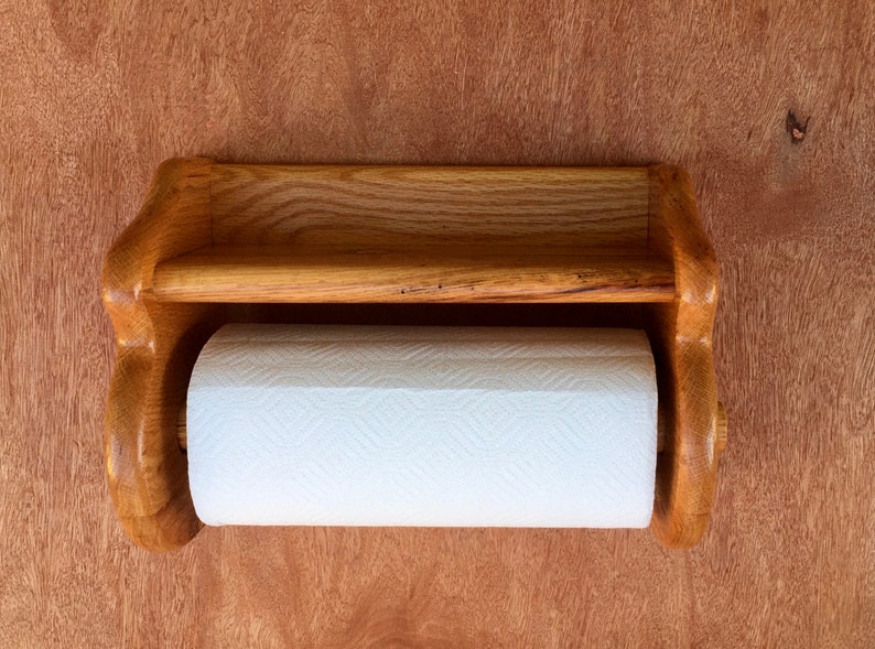 FREE US SHIPPING Handcrafted Solid Oak Kitchen Shelf Paper Etsy