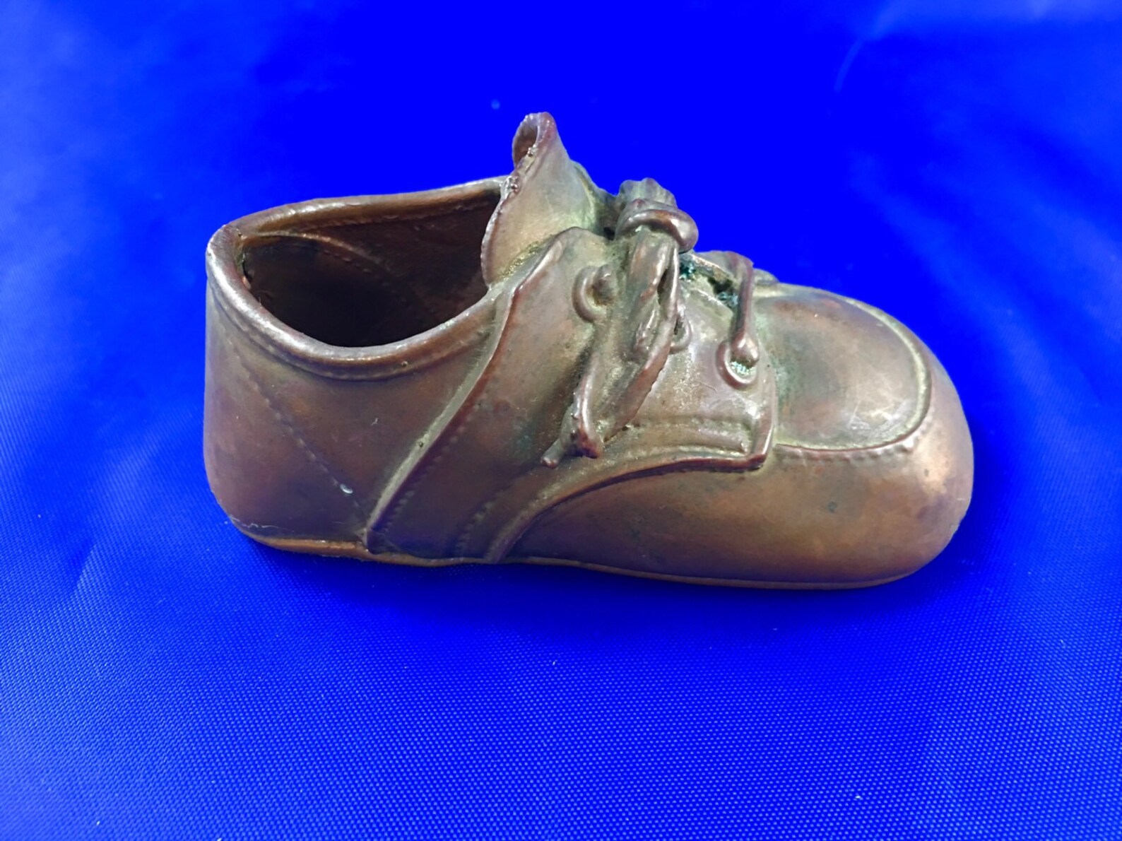 Bronze Baby Shoe Vintage First Shoe Copper Clad Leather Etsy