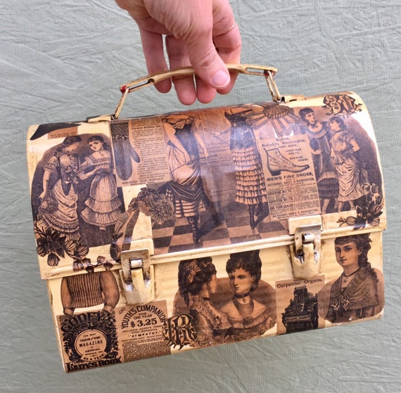 Vintage Lunchbox — Antique OOAK Aluminum Lunch Pa… - image 3