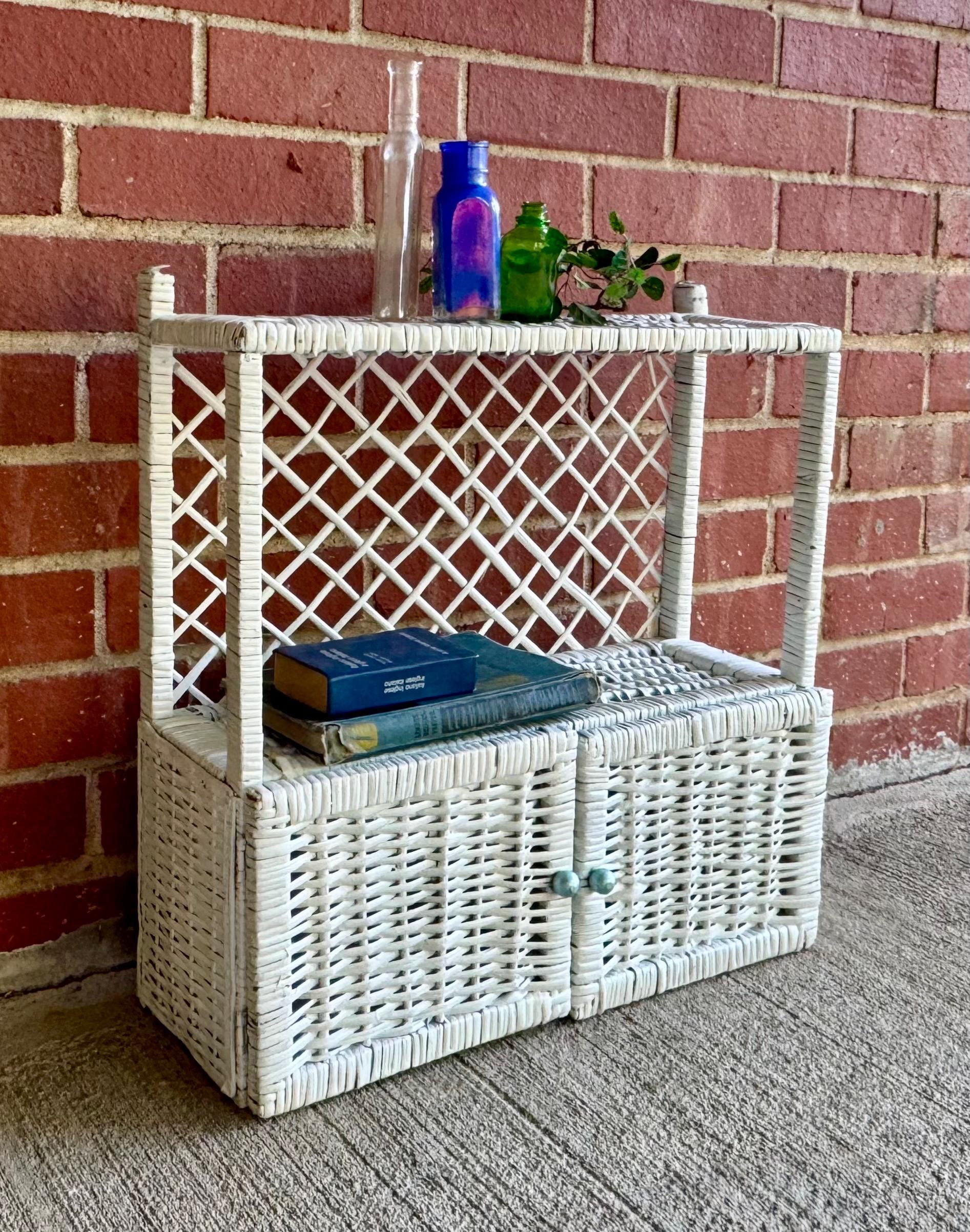 70s Rattan Shelf - Etsy