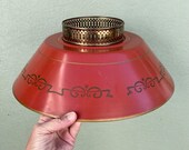 Antique Metal Lampshade Mid Century Students Light Cover Vintage Hanging Hurricane Oil Parlor Lamp Chimney Shade