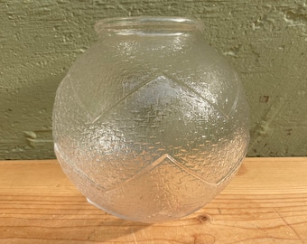 Vintage Starburst Light Globe: Mid Century Clear Glass Shade