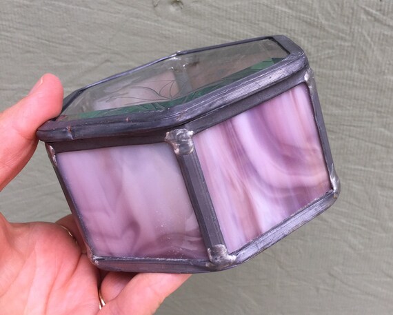 Jewelry Box - Beveled Glass Ring Box — Vintage He… - image 5