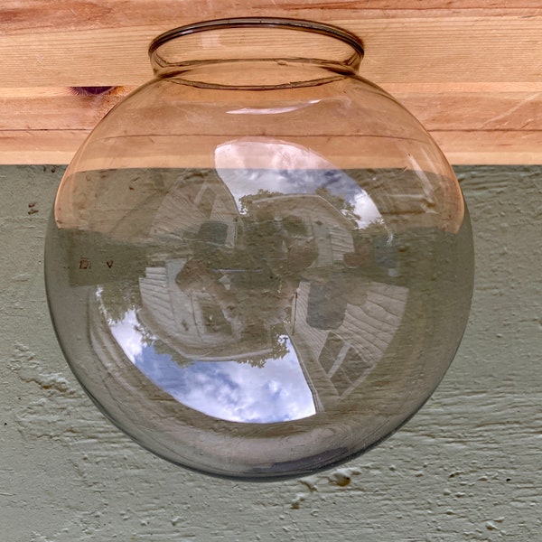 Round Glass Replacement Globe — Vintage Metallic Bronze Shade — Ceiling Light Fixture Cover — FREE SHIPPING