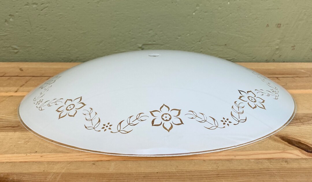 Ceiling Light Fixture Cover Vintage Round 13 Inch Floral Etsy