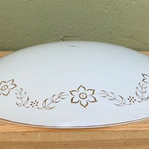 Ceiling Light Fixture Cover — Vintage Round 13 Inch Floral Shade —Mid Century Retro Bedroom/Living Room Replacement Globe — FREE SHIPPING