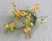 Green And Orange Beads 6 Bunches Of Vintage Faceted Lucite Grape Clusters Berries Beads Floral Arrangement Arts And Crafts Supply