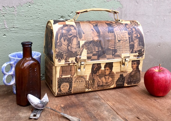Vintage Lunchbox — Antique OOAK Aluminum Lunch Pa… - image 4