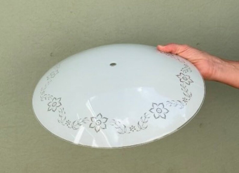 Ceiling Light Fixture Cover Vintage Round 13 Inch Floral Etsy