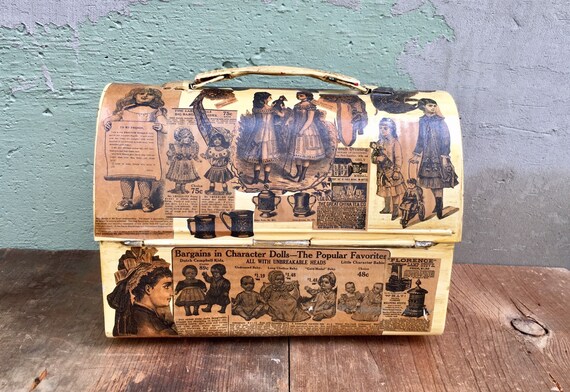 Vintage Lunchbox — Antique OOAK Aluminum Lunch Pa… - image 5