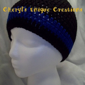 Thin Line Scarf and Beanie Set - Handmade/Hand Crocheted - Police, Fire, EMS, Security, Dispatcher, Corrections, Border Patrol